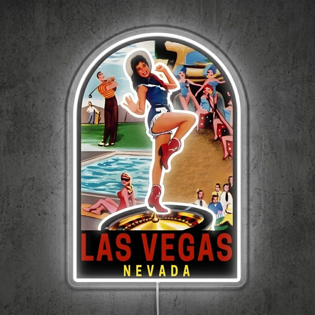 ShineNeon™ Retro Las Vegas Postcard neon sign USB Power - LED neon sign view 8