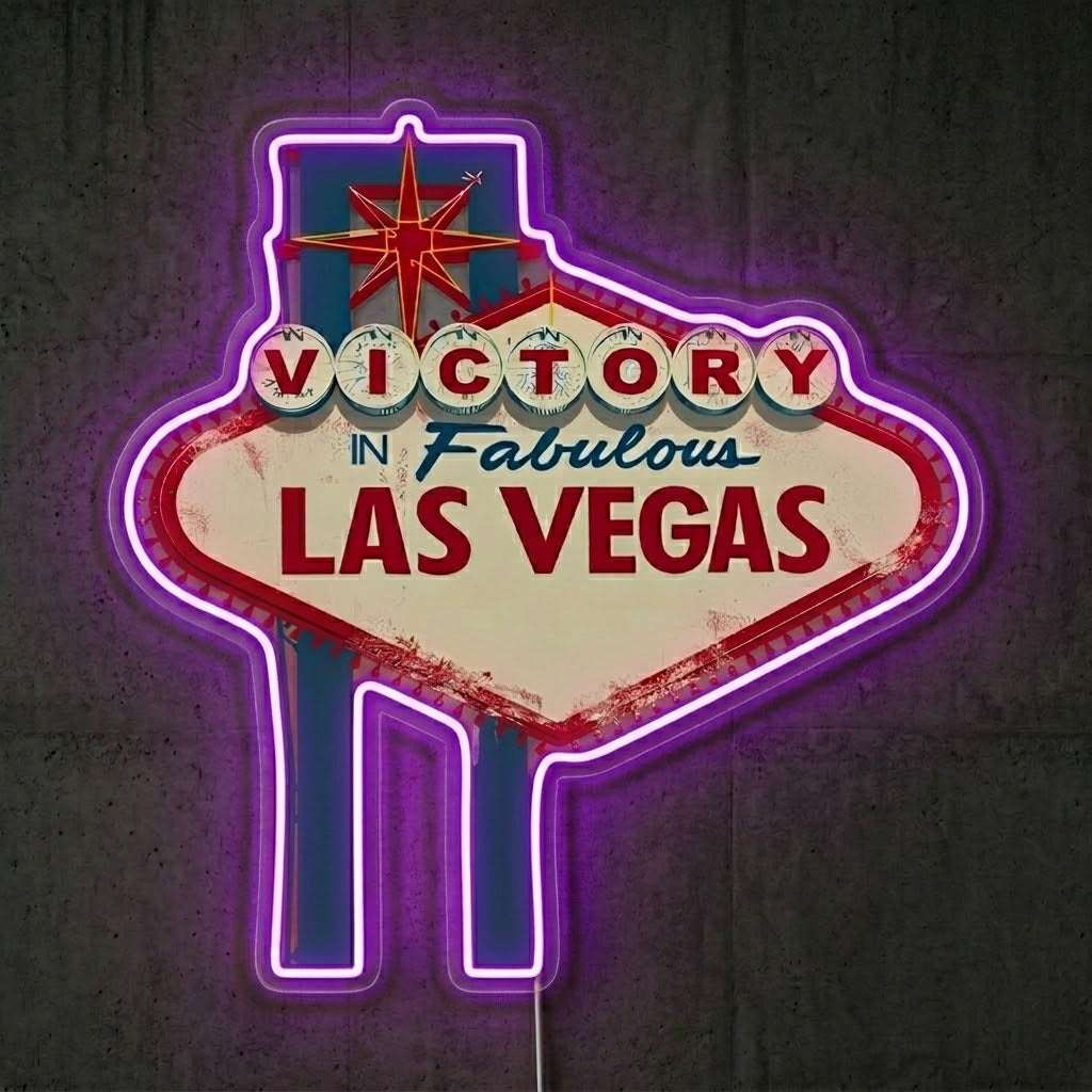 ShineNeon™ Victory Las Vegas neon sign USB Power - LED neon sign view 7