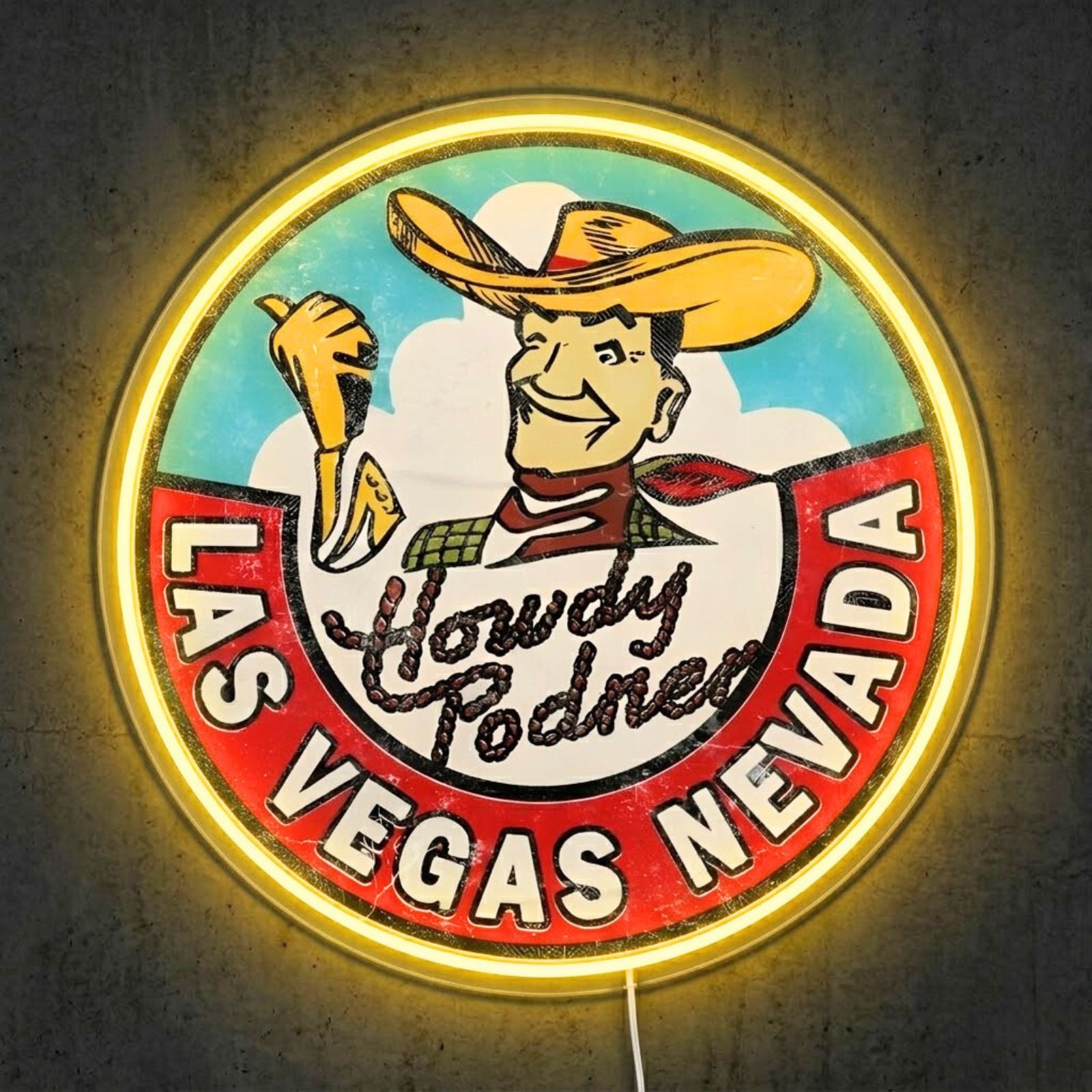 ShineNeon™ Las Vegas Donkey neon sign USB Power - Size and dimension reference