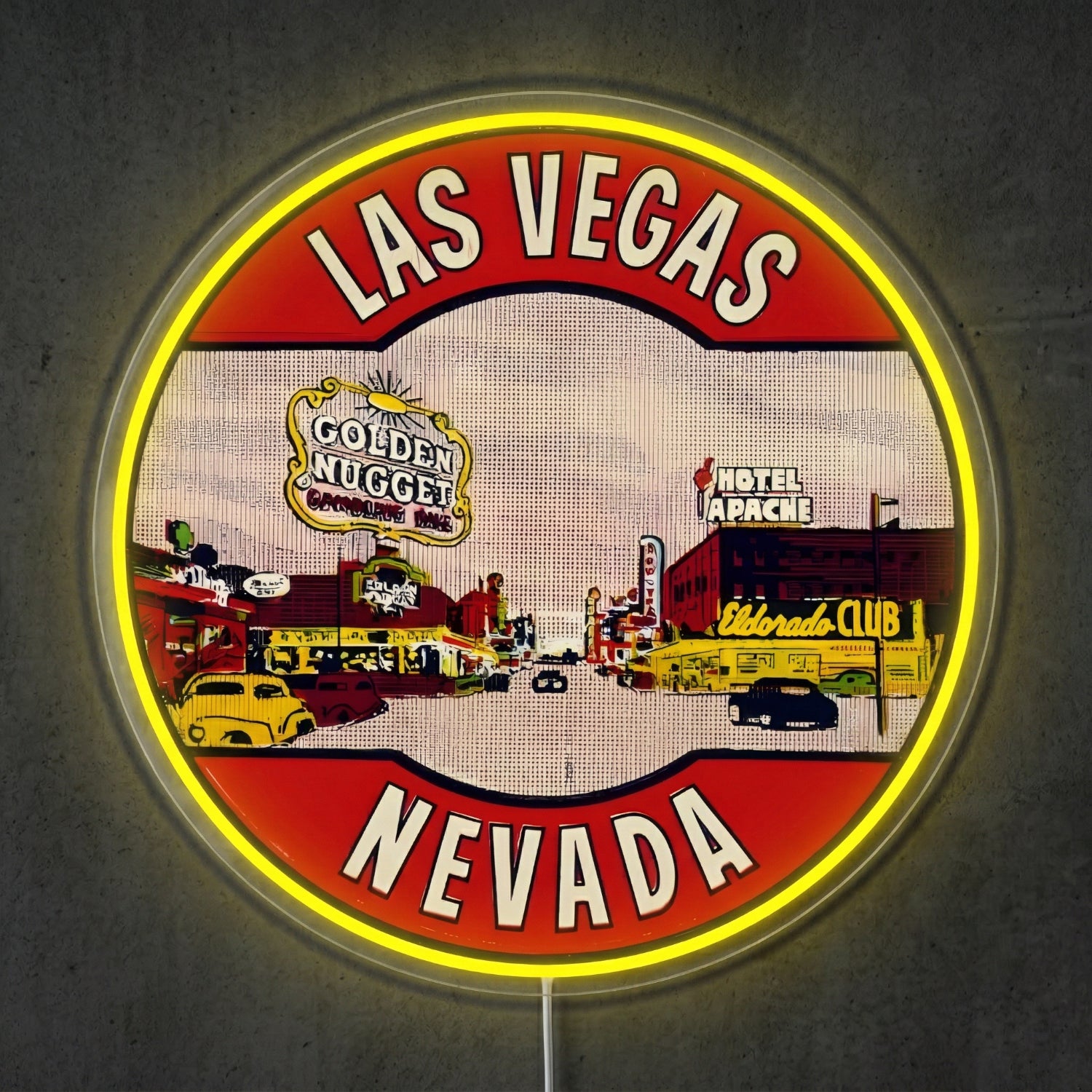 ShineNeon™ Las Vegas Skyline neon sign USB Power - Size and dimension reference