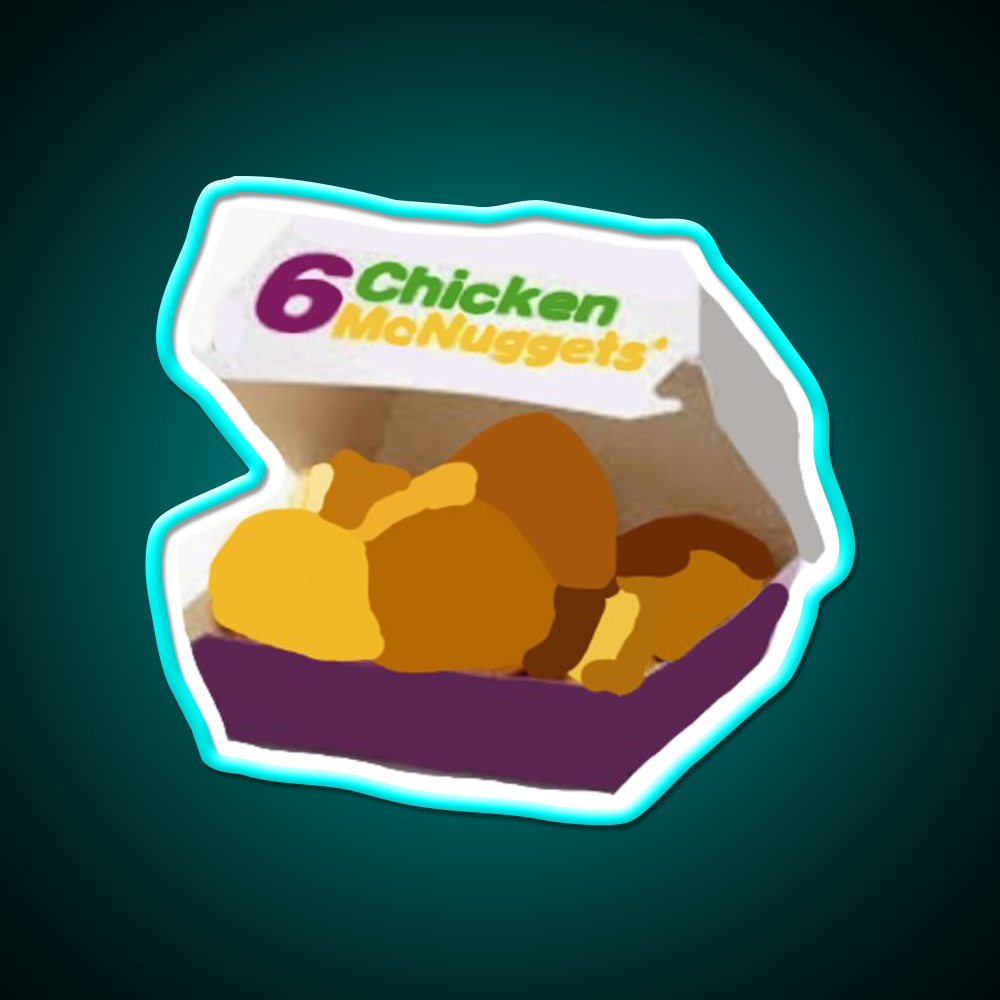 6 Chicken Mcnuggets Fast Food Led Neon Sign For Burger Place Rgb Color