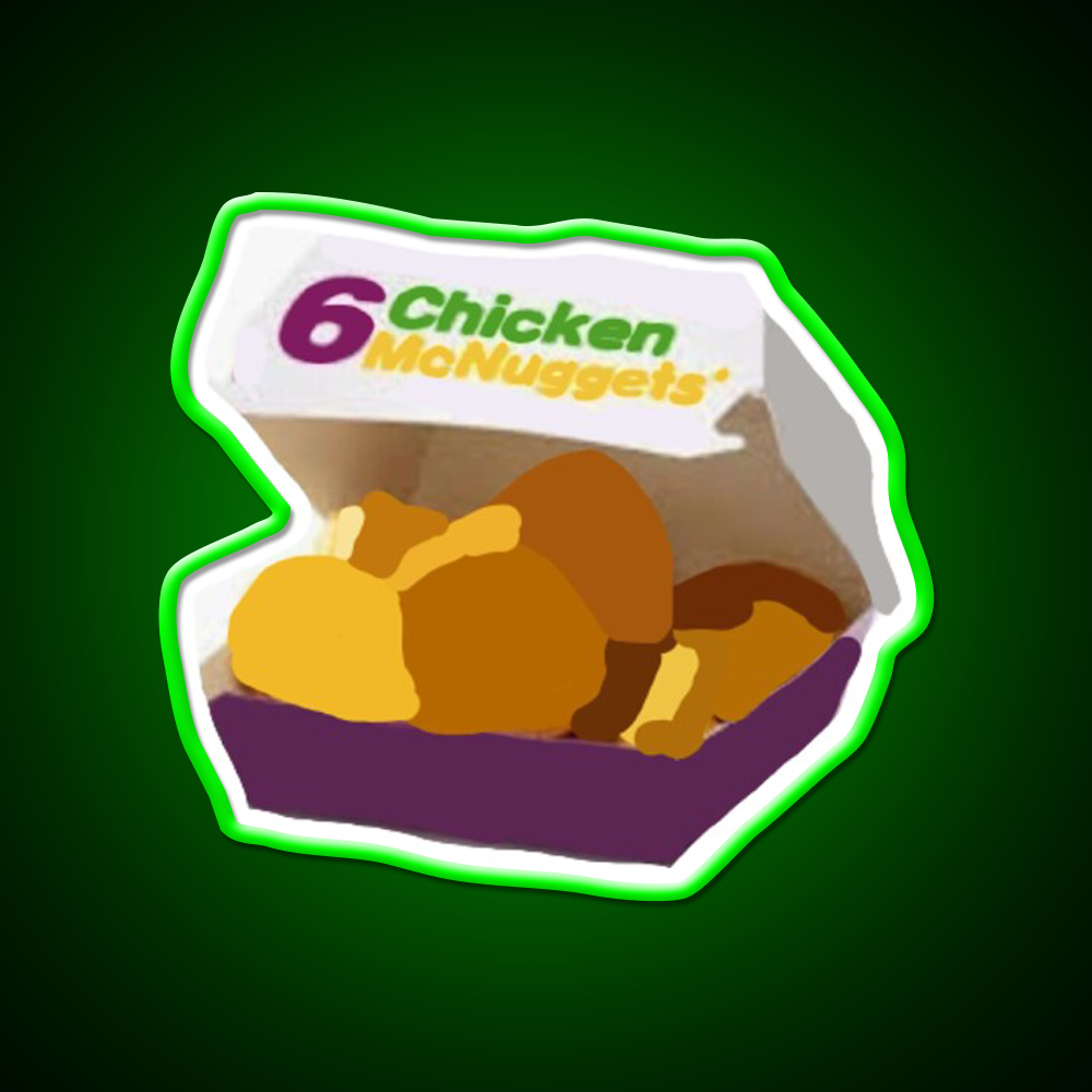 6 Chicken Mcnuggets Fast Food Led Neon Sign For Burger Place Rgb Color