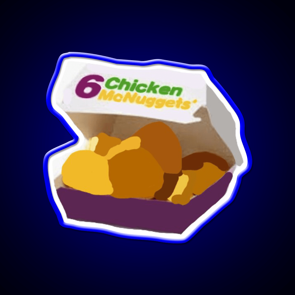 6 Chicken Mcnuggets Fast Food Led Neon Sign For Burger Place Rgb Color - Shineneon