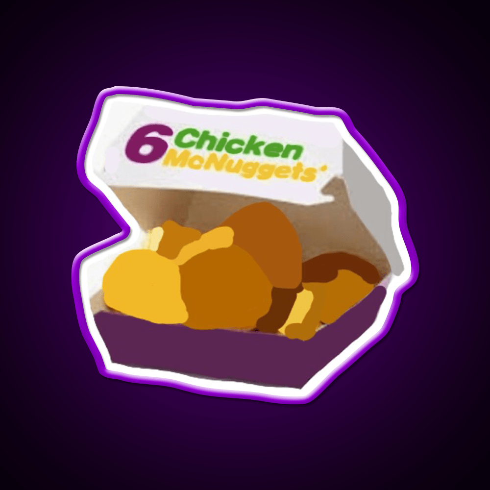 6 Chicken Mcnuggets Fast Food Led Neon Sign For Burger Place Rgb Color - Shineneon