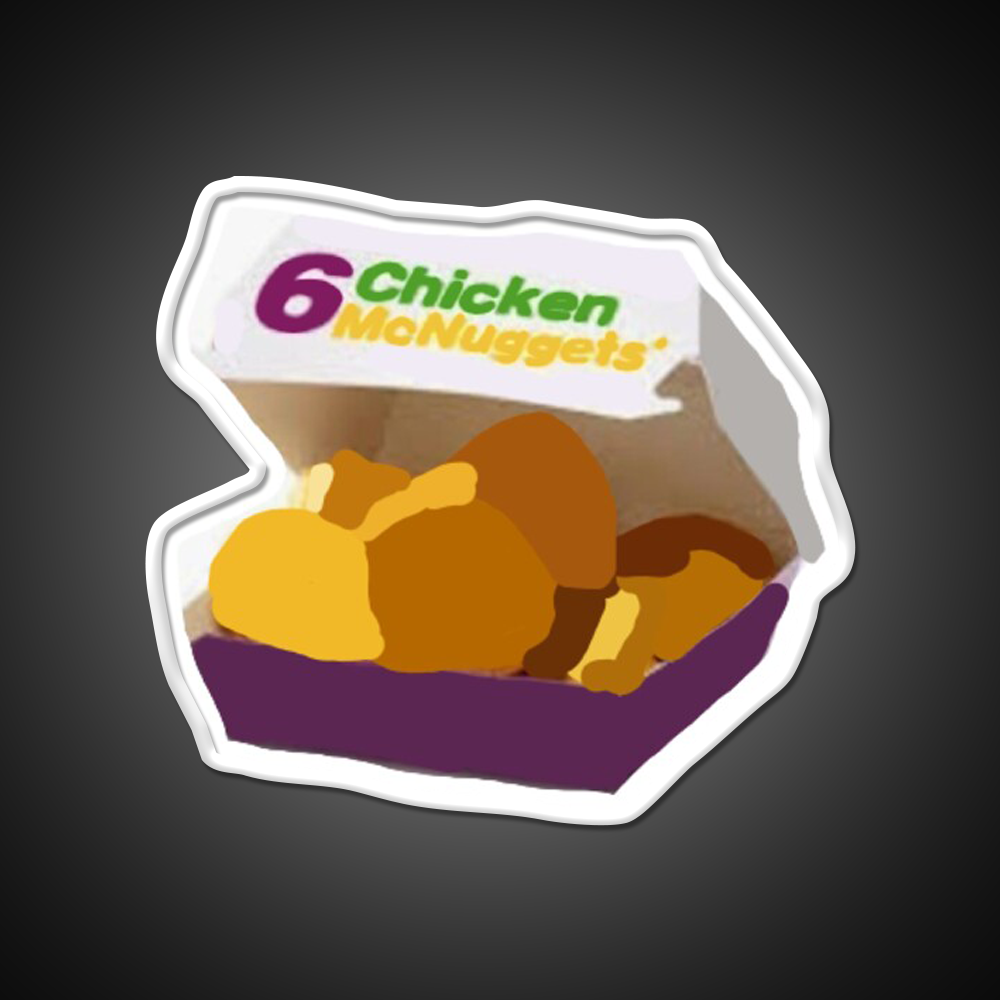 6 Chicken Mcnuggets Fast Food Led Neon Sign For Burger Place Rgb Color