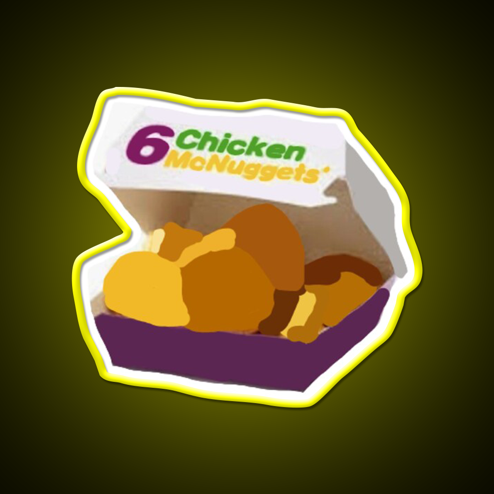 6 Chicken Mcnuggets Fast Food Led Neon Sign For Burger Place Rgb Color