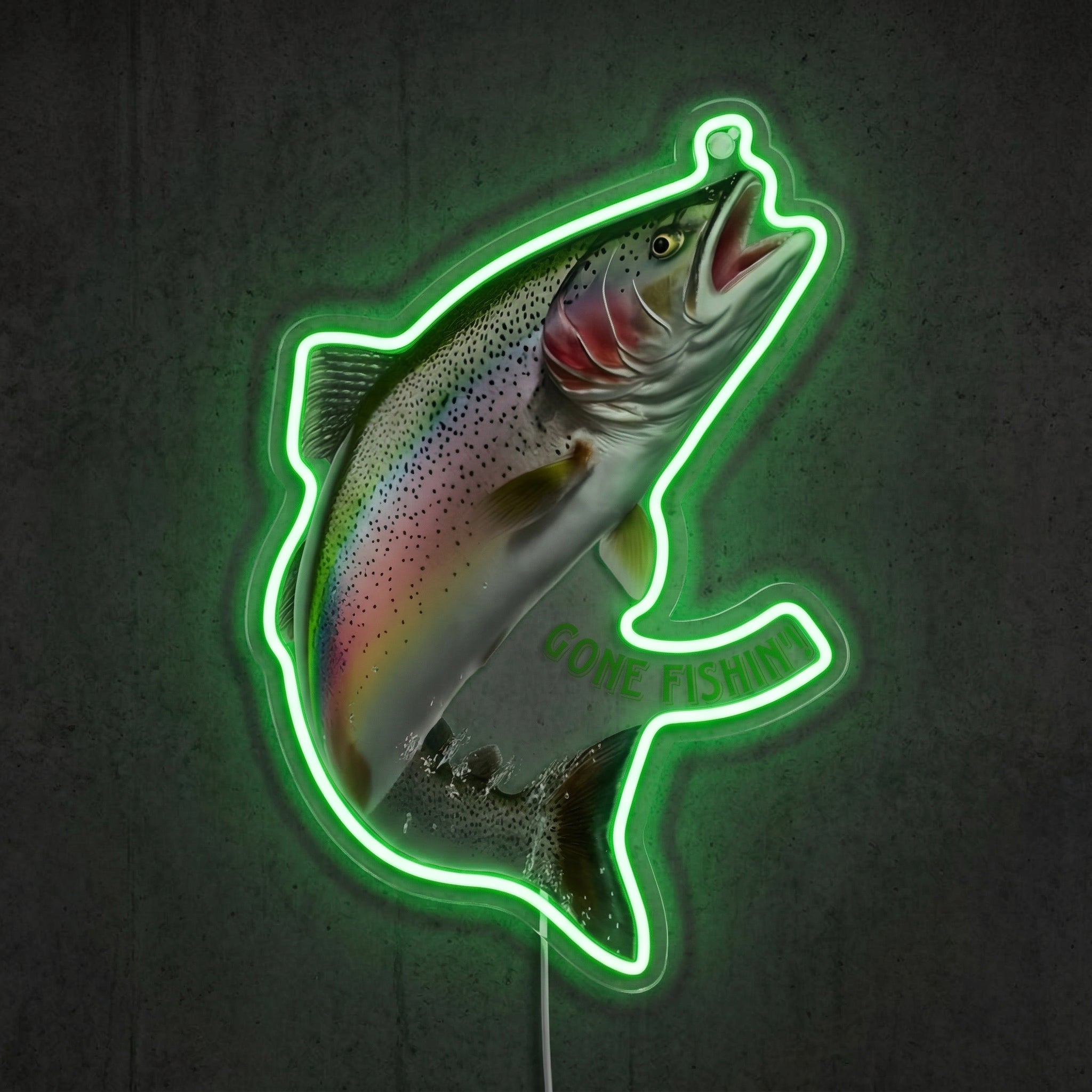 ShineNeon™ Jumping Trout Action neon sign USB Power - LED neon sign view 9