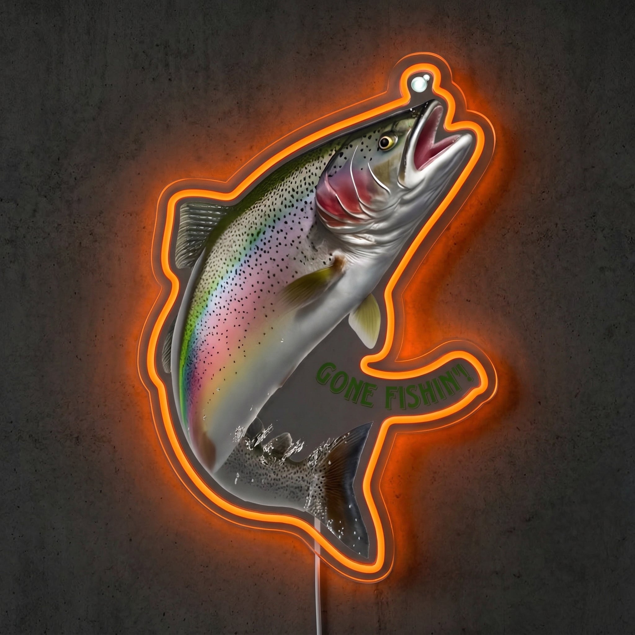 ShineNeon™ Jumping Trout Action neon sign USB Power - LED neon sign view 5
