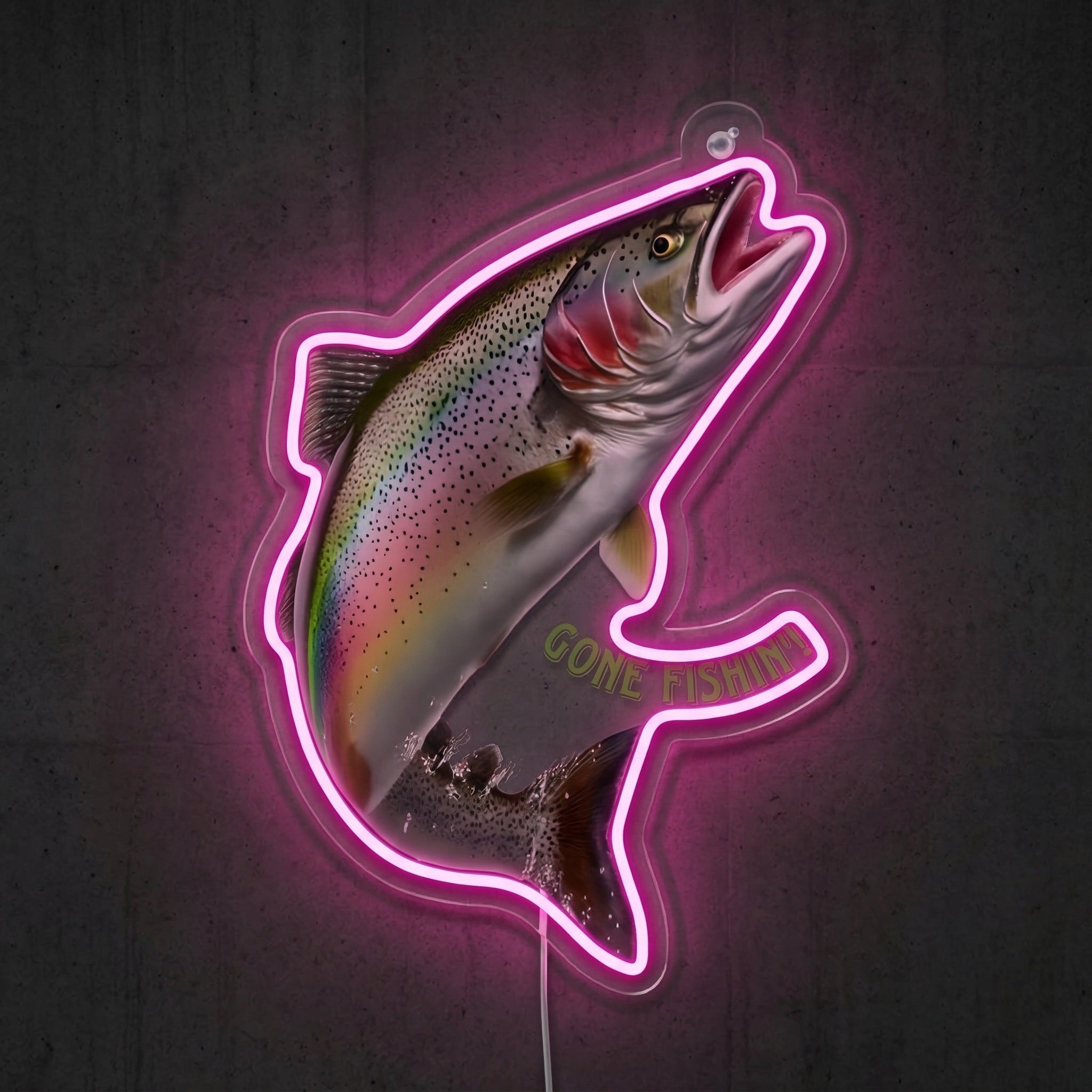 ShineNeon™ Jumping Trout Action neon sign USB Power - LED neon sign view 6