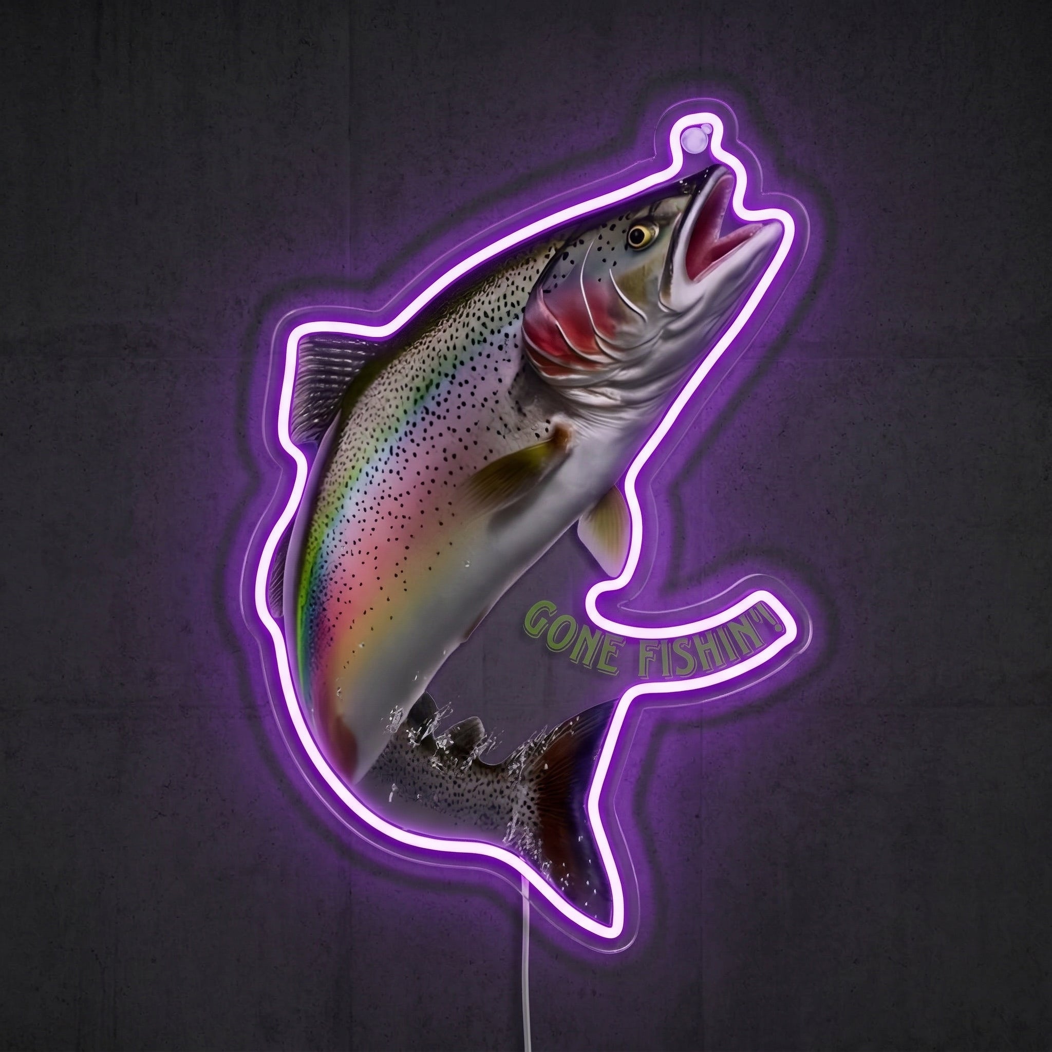 ShineNeon™ Jumping Trout Action neon sign USB Power - LED neon sign view 7