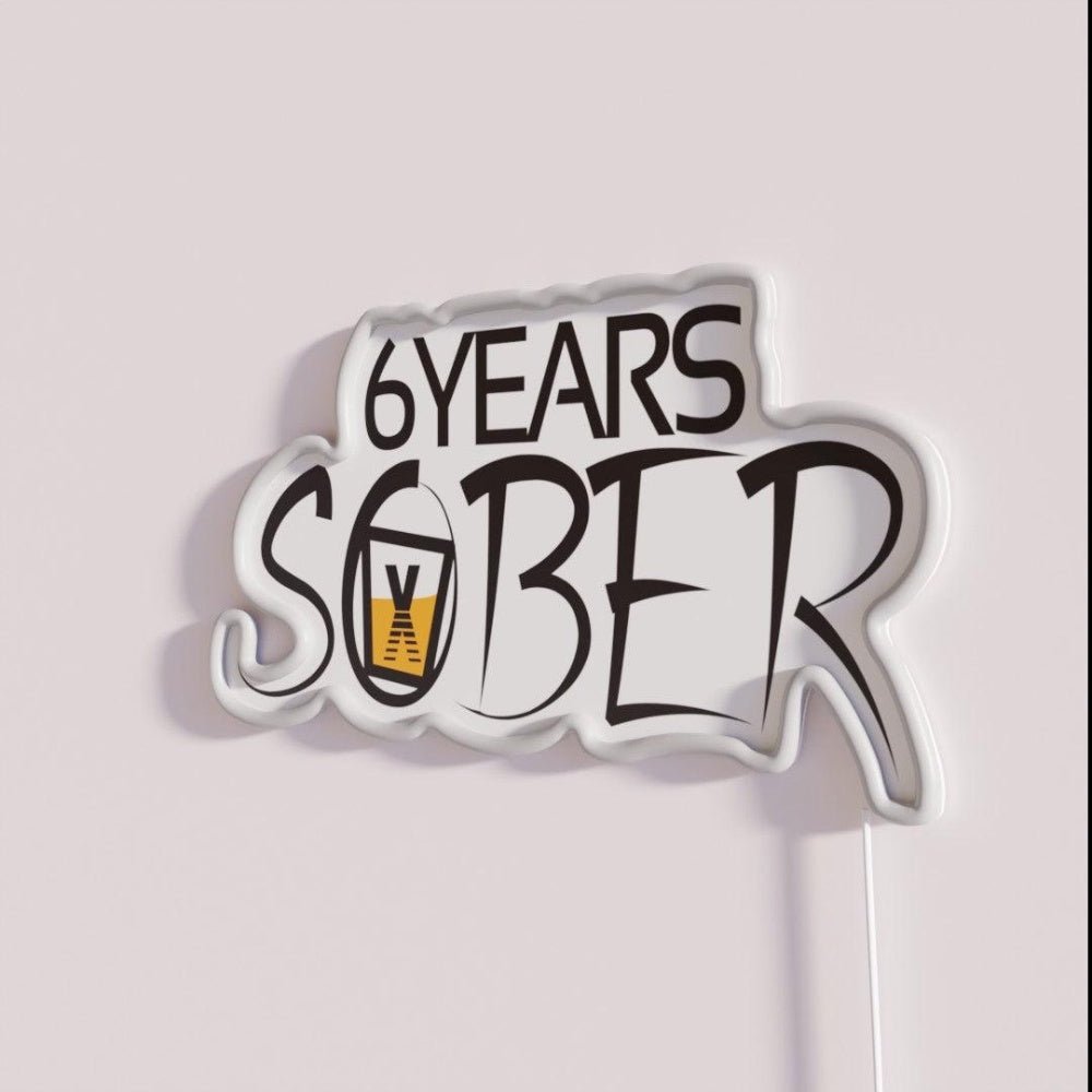 6 Years Sober Sober Life Rgb Led Neon Sign - Shineneon