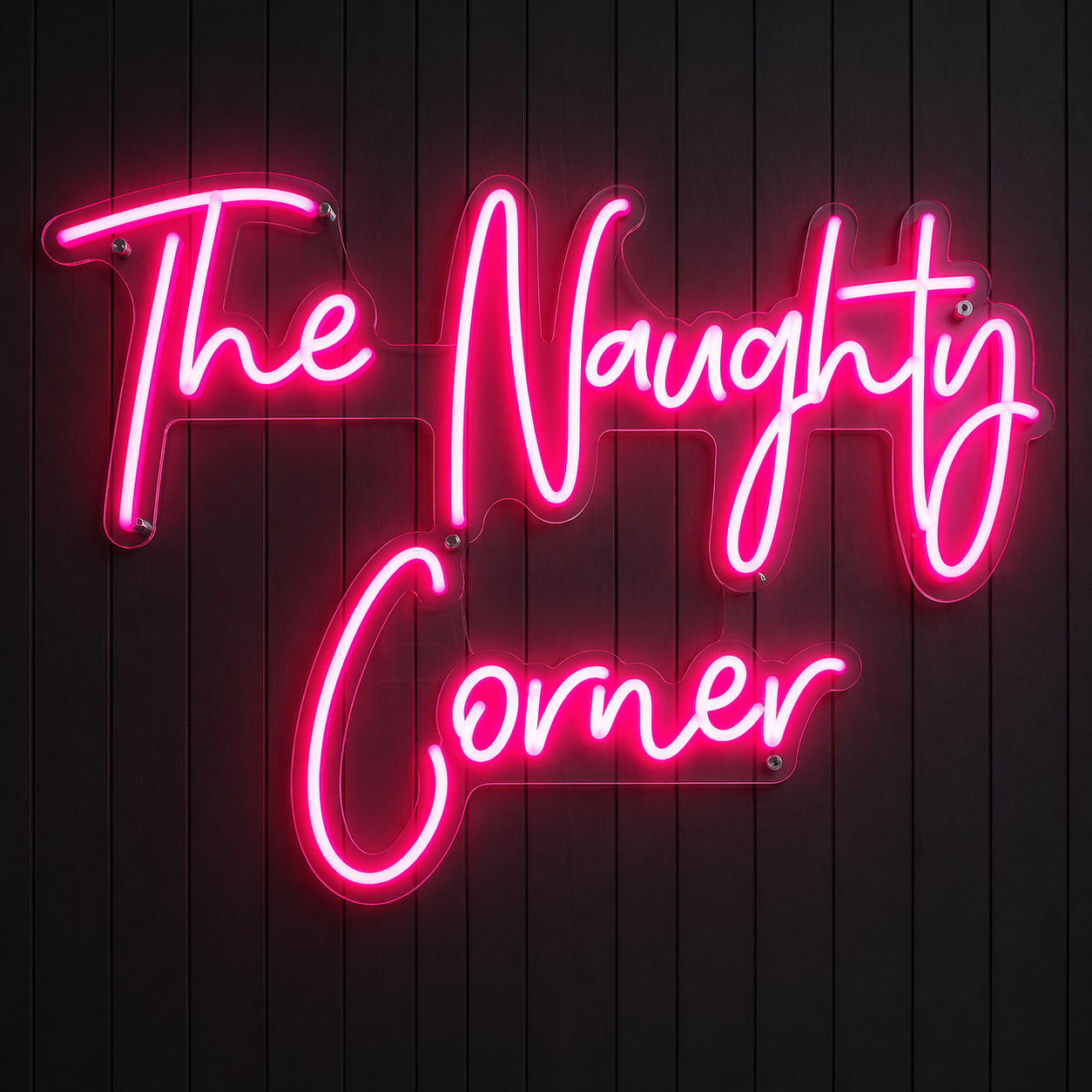 The Naughty Corner LED Neon Sign for Bedroom, Bar & Party Room Decor