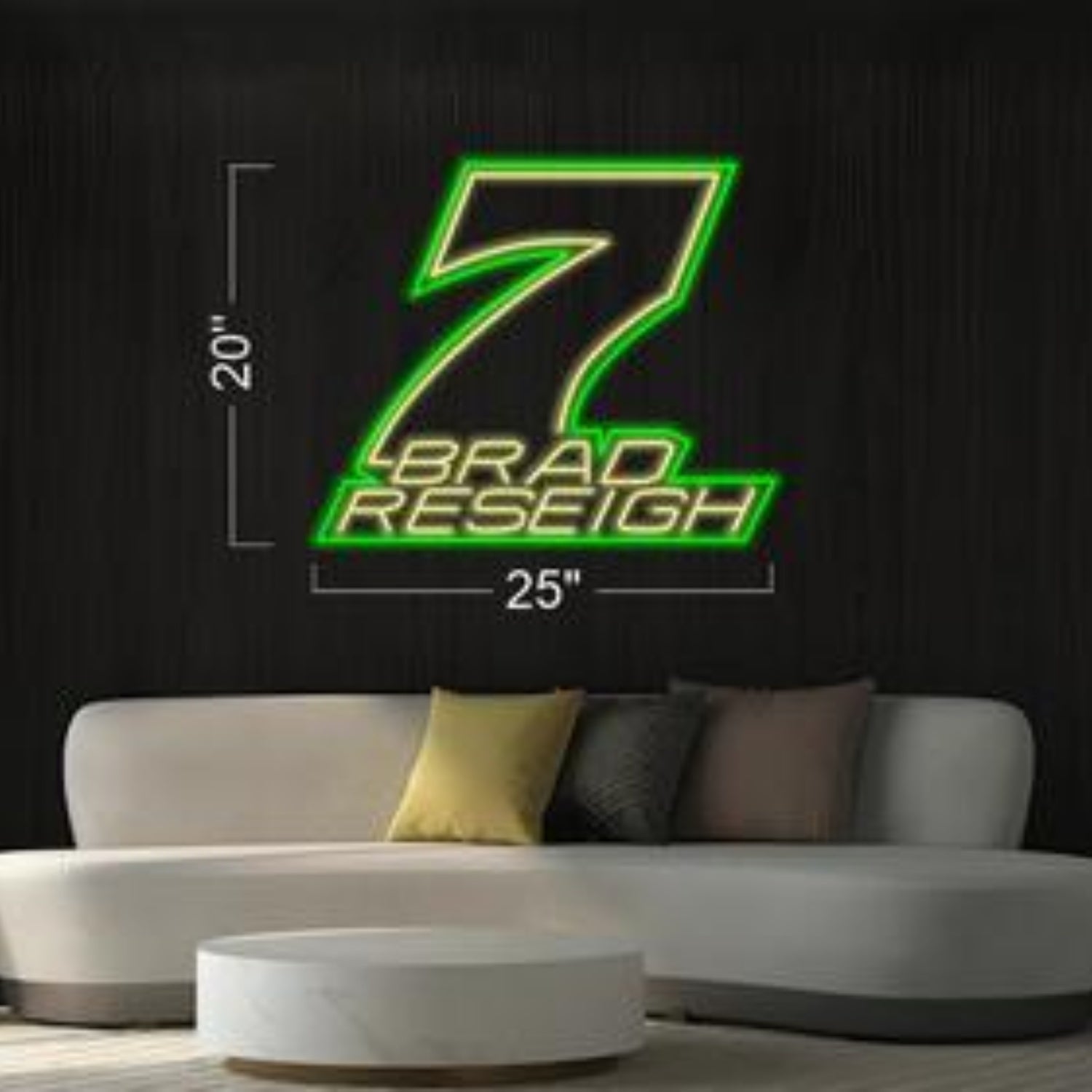 7 Brad Reseigh Green-Yellow Dual-Color Led Neon Sign For Modern Indoor Decor | Shineneon