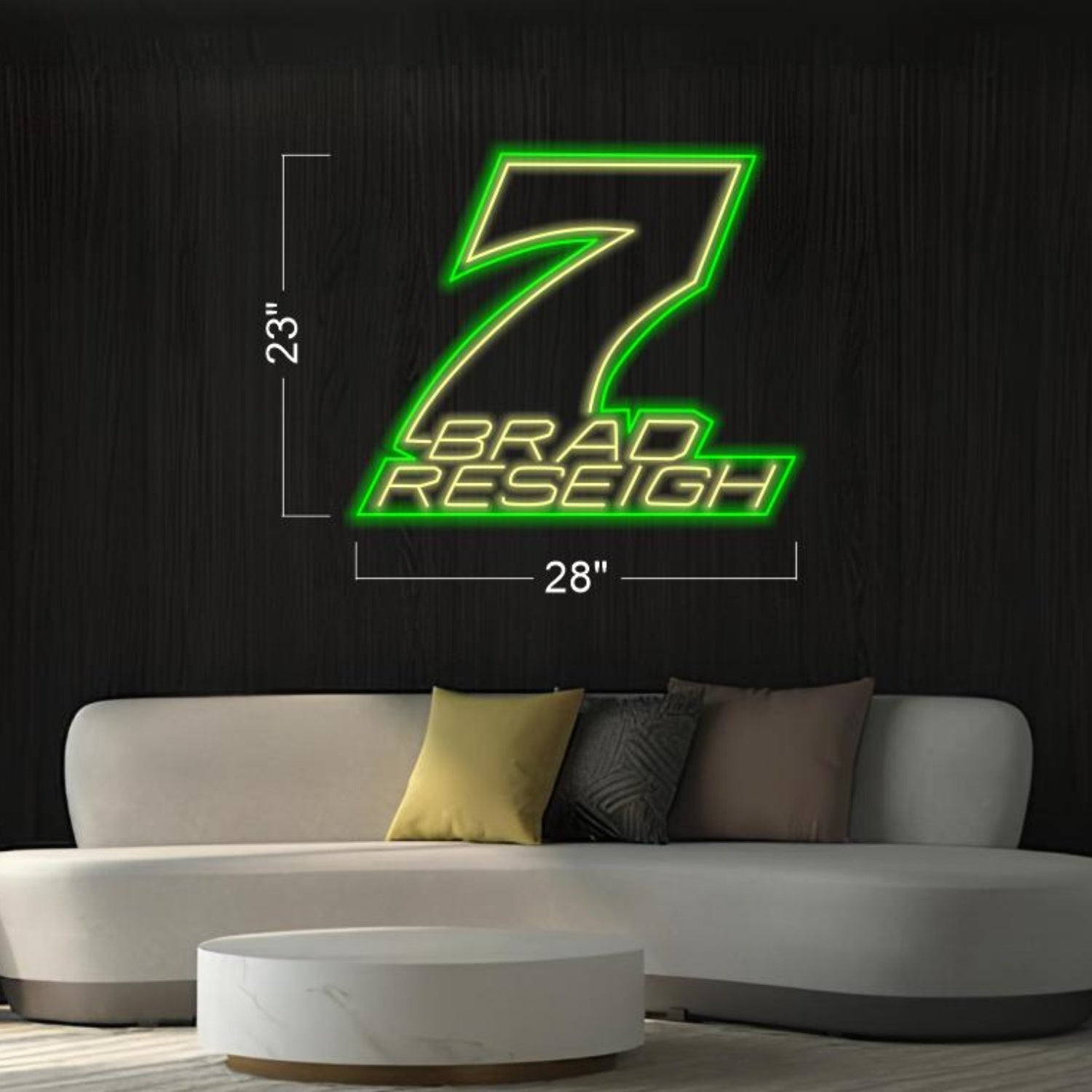 7 Brad Reseigh Green-Yellow Dual-Color Led Neon Sign For Modern Indoor Decor | Shineneon