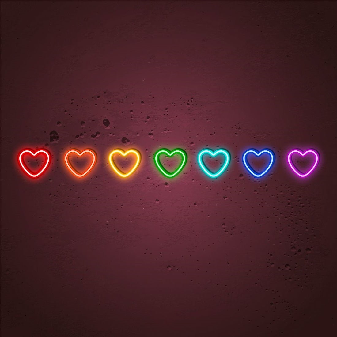 7 Colors Rainbow Heart Led Sign Business Neon Sign - Shineneon