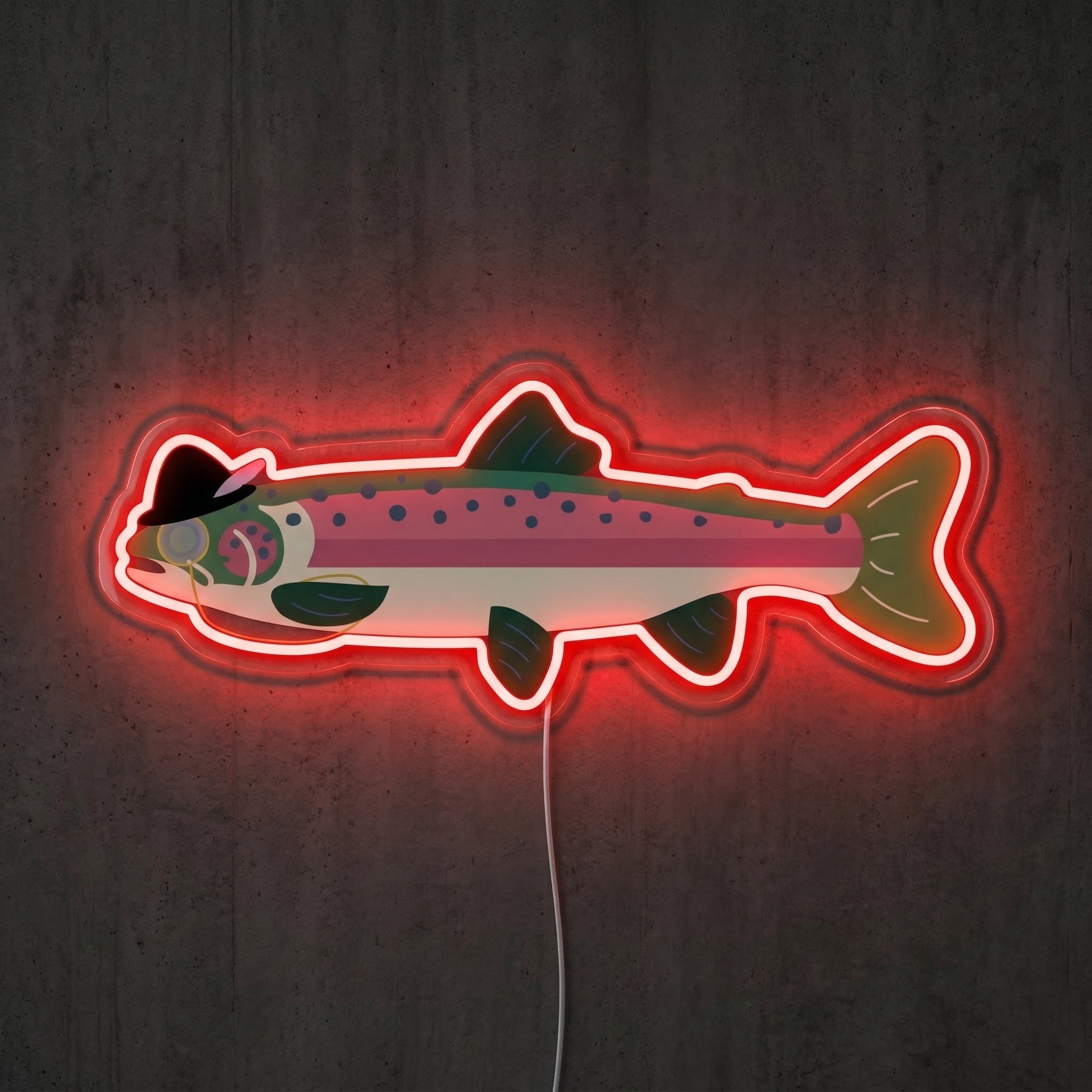 ShineNeon™ Minimal Trout Outline neon sign USB Power