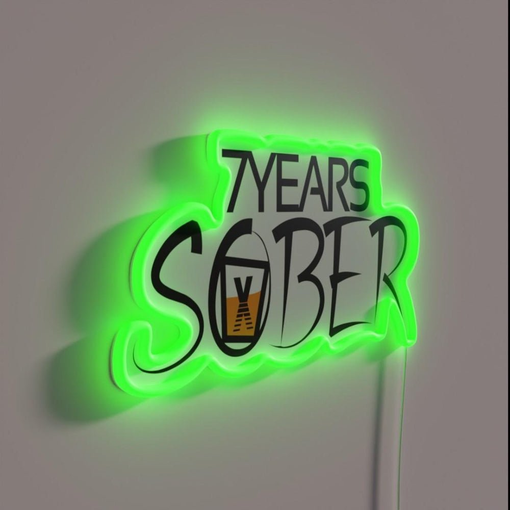 7 Years Sober Sober Life Rgb Led Neon Sign - Shineneon
