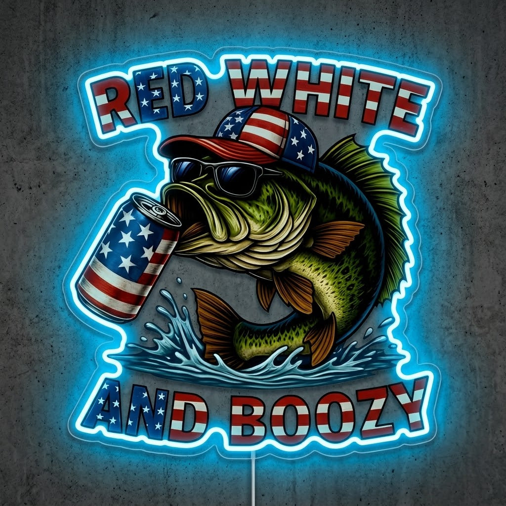 ShineNeon™ Red White Bass neon sign USB Power
