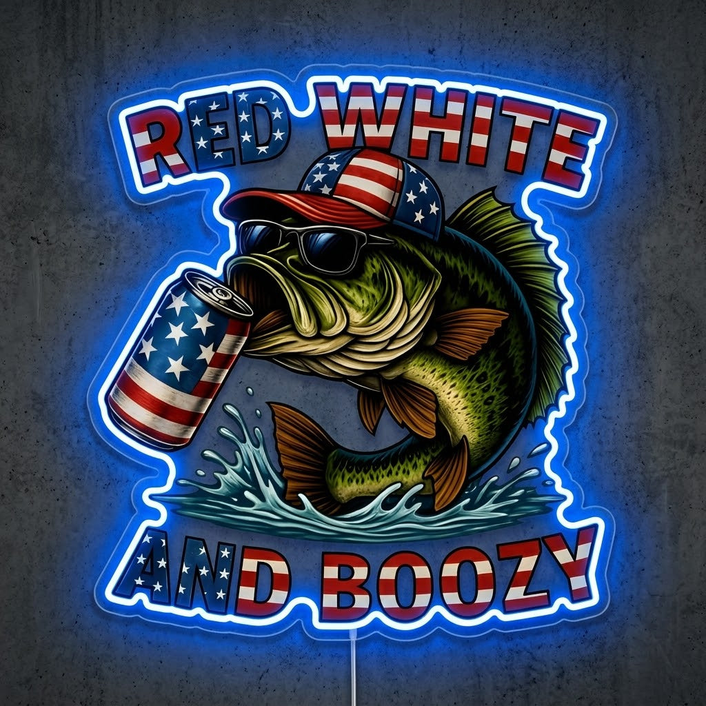 ShineNeon™ Red White Bass neon sign USB Power
