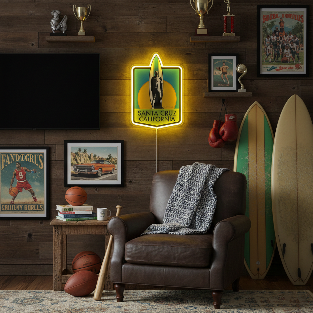 ShineNeon™ Retro Surf California LED Neon Sign - Vintage Beach Vibe Wall Art (USB Powered)