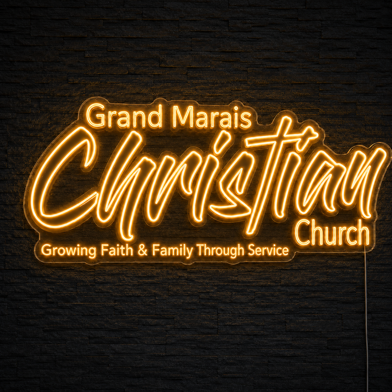 Grand Marais Christian Church Custom LED Neon Sign Warm White