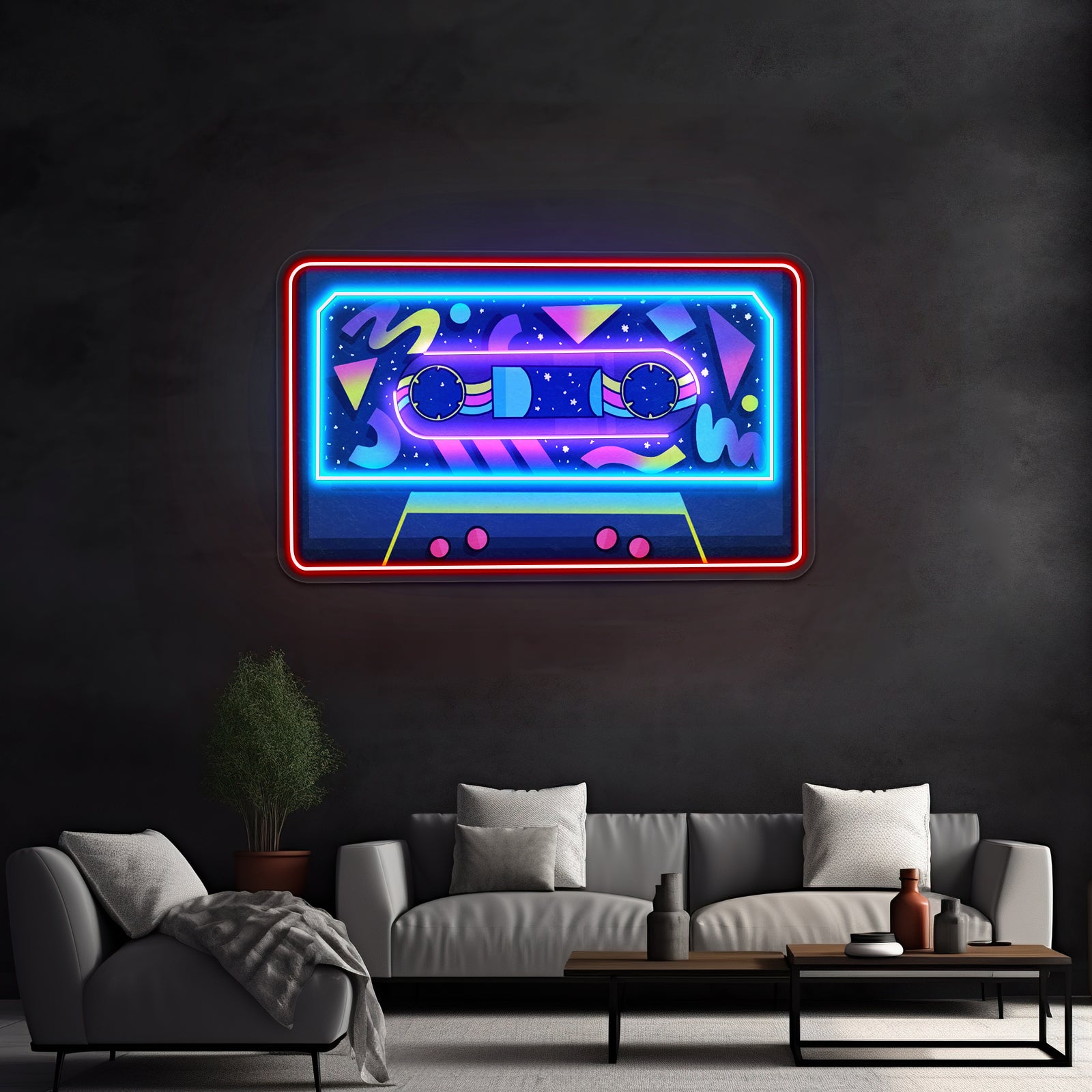 Abstract Art Neon Acrylic Artwork