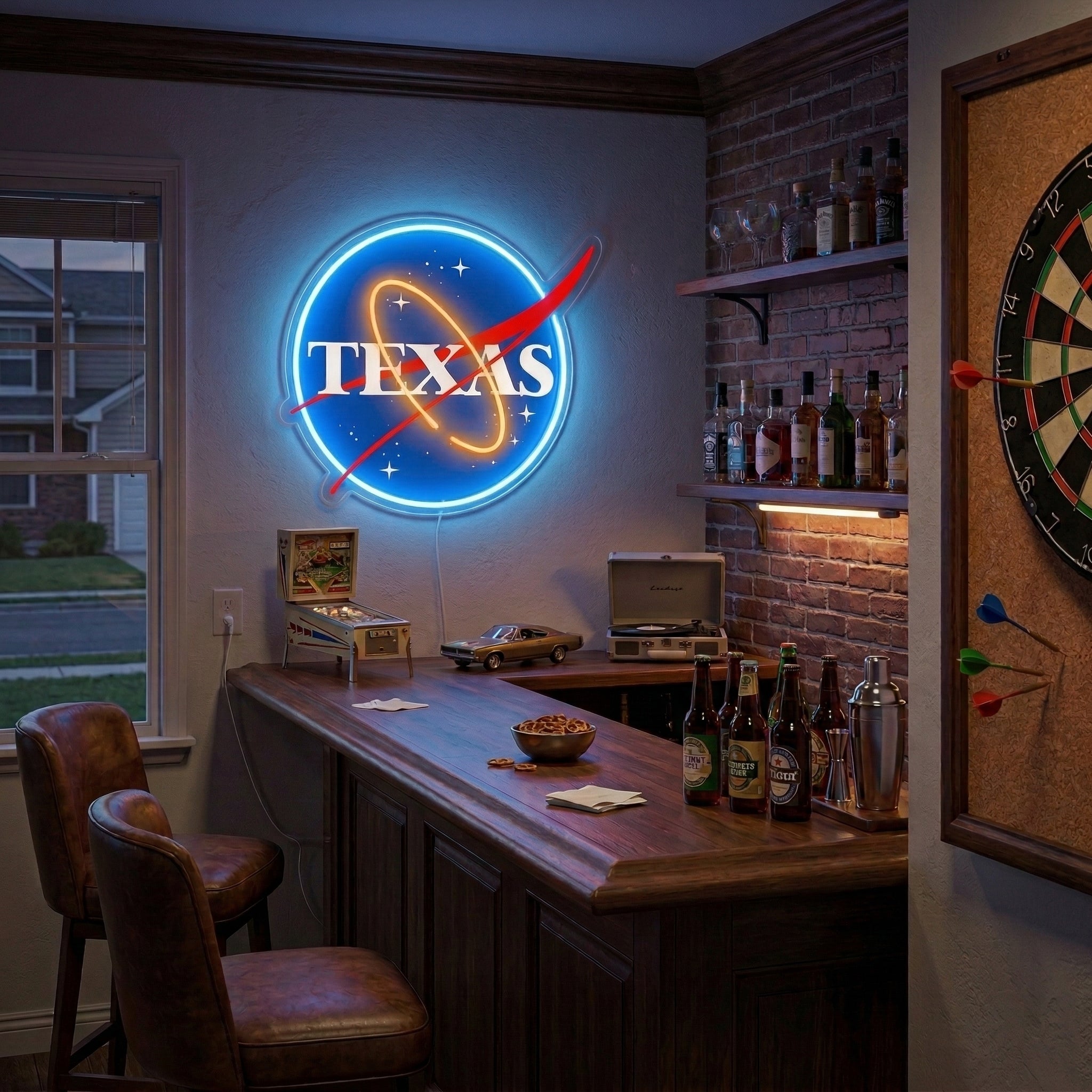 ShineNeon™ Texas Space NASA Style LED Neon Sign Home Wall Art USB Powered