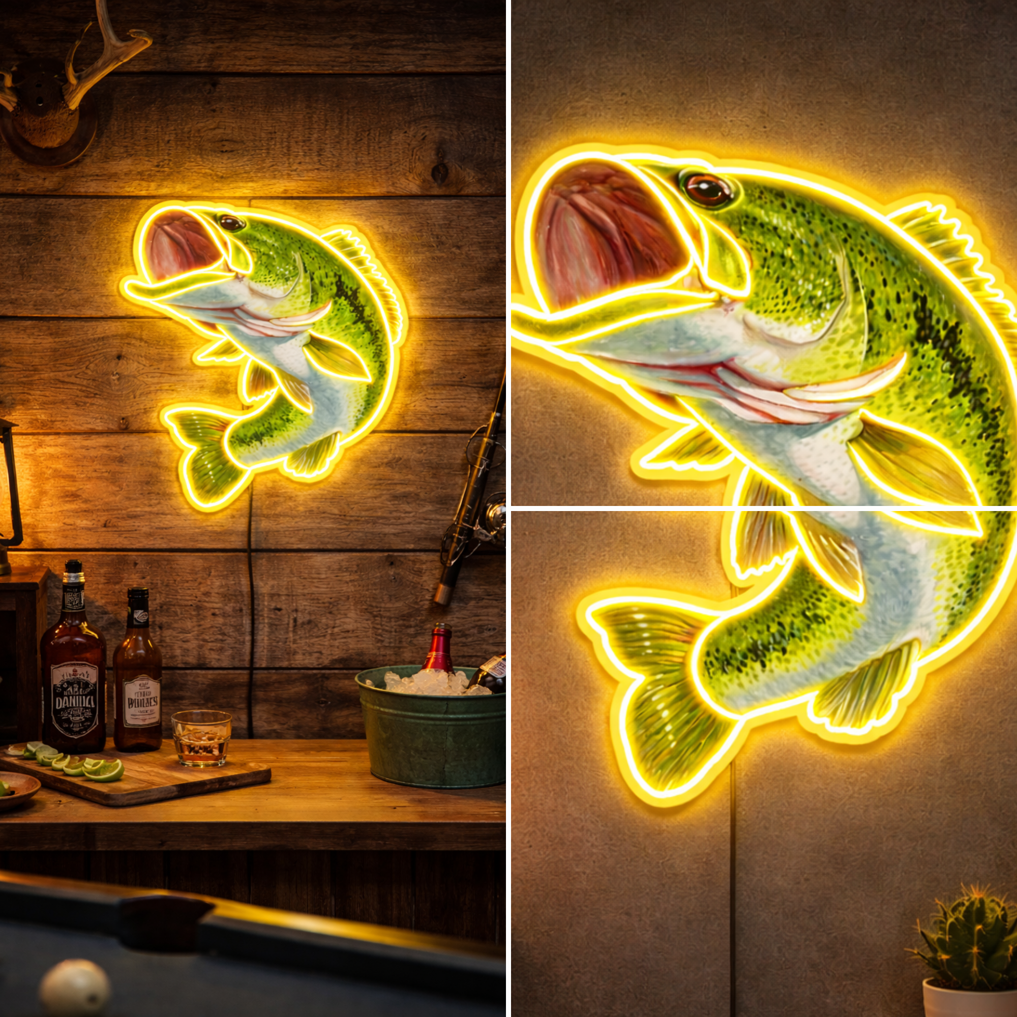 ShineNeon™ Largemouth Bass Fishing LED Neon Sign - Vivid Angler Cave & Cabin Wall Decor