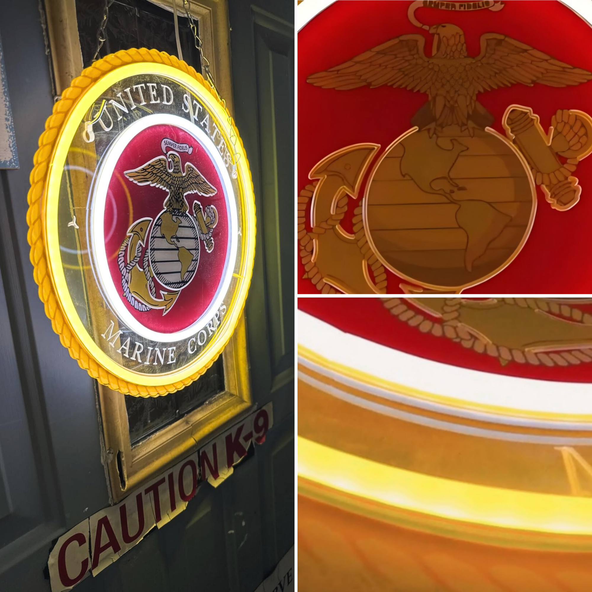 ShineNeon™ Semper Fi Legacy LED Neon Sign – Gold & Red Patriotic Light for Man Cave