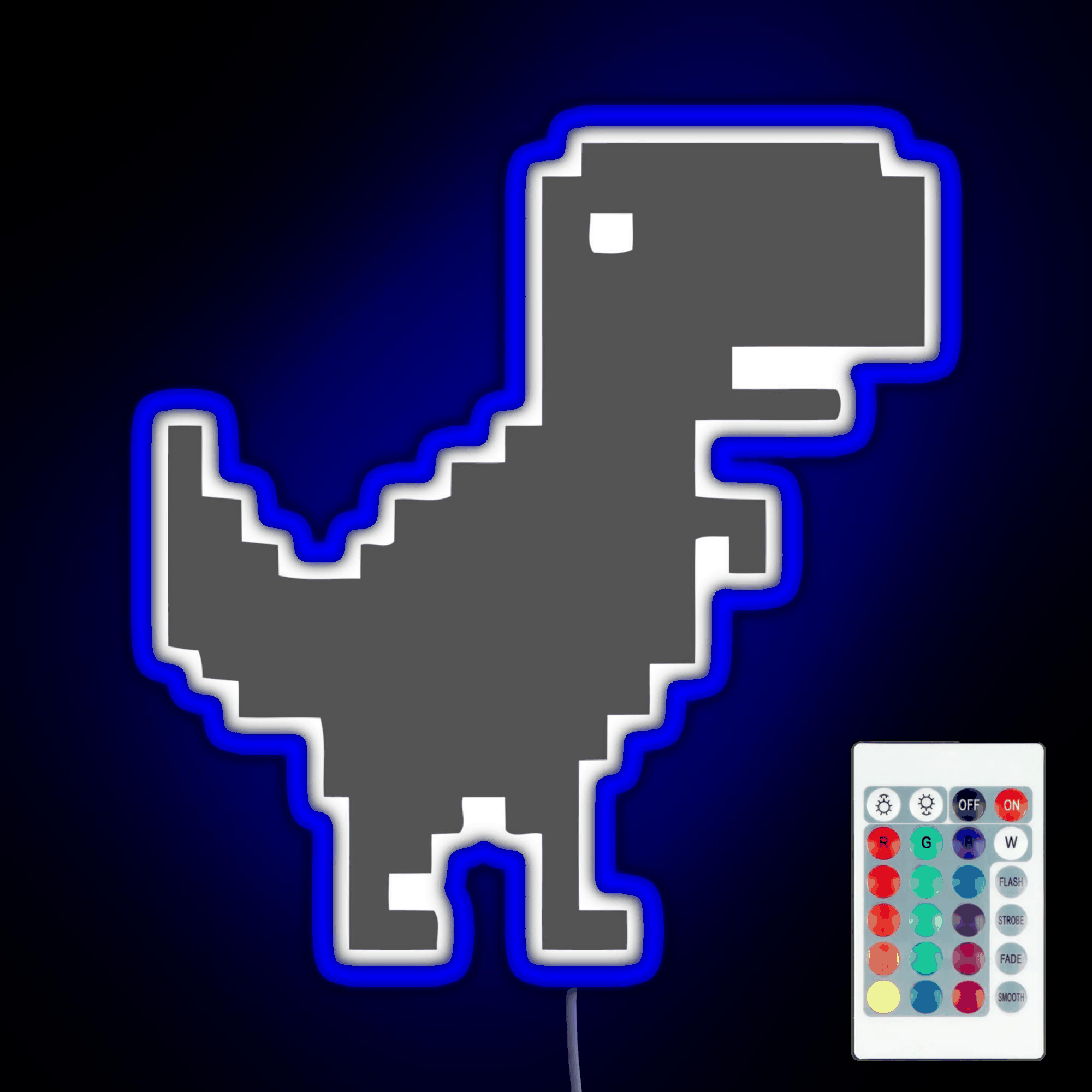 8bit Dino Rgb Led Neon Sign Pop Wall Art