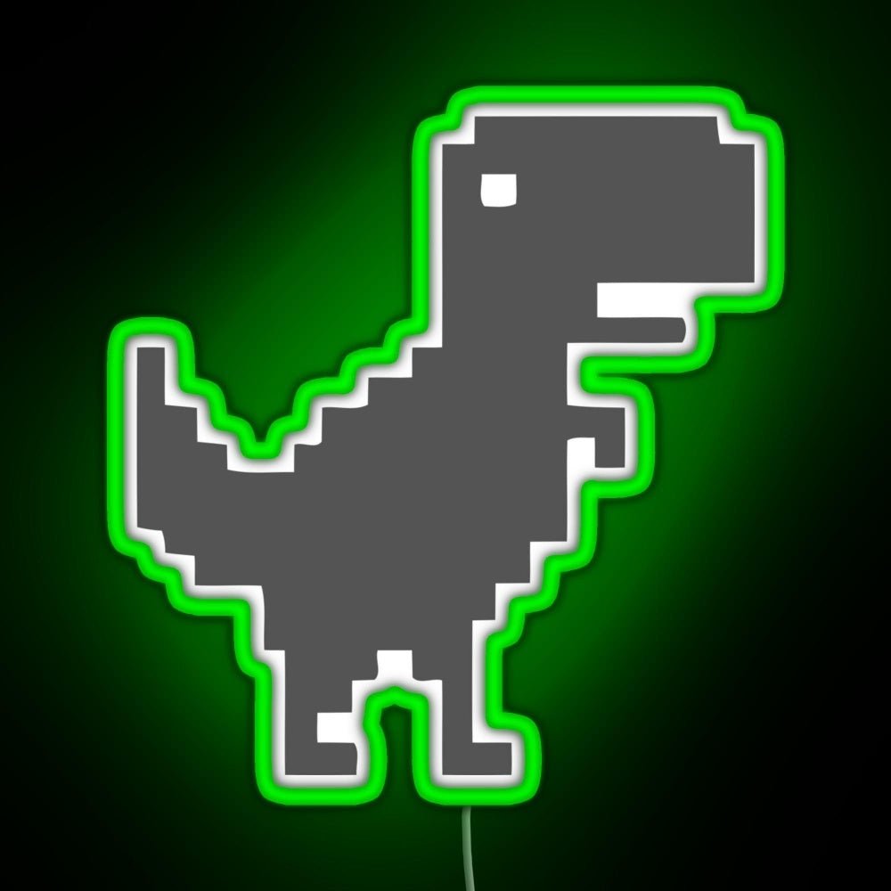 8bit Dino Rgb Led Neon Sign Pop Wall Art - Shineneon