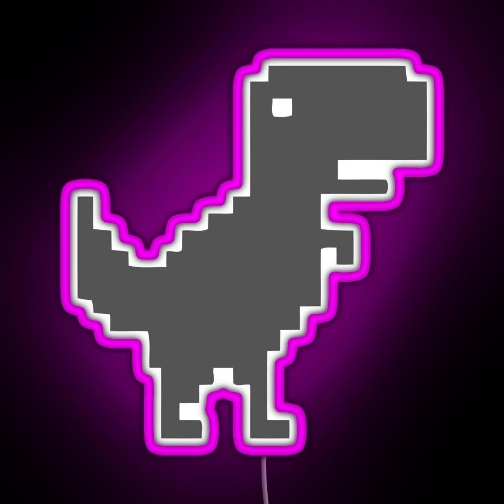 8bit Dino Rgb Led Neon Sign Pop Wall Art - Shineneon