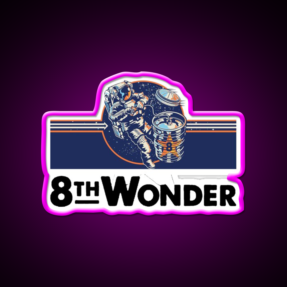 8Th Wonder Brewing Beer Bar Decor Led Neon Sign Rgb Color - Neon sign mounted on wall in room