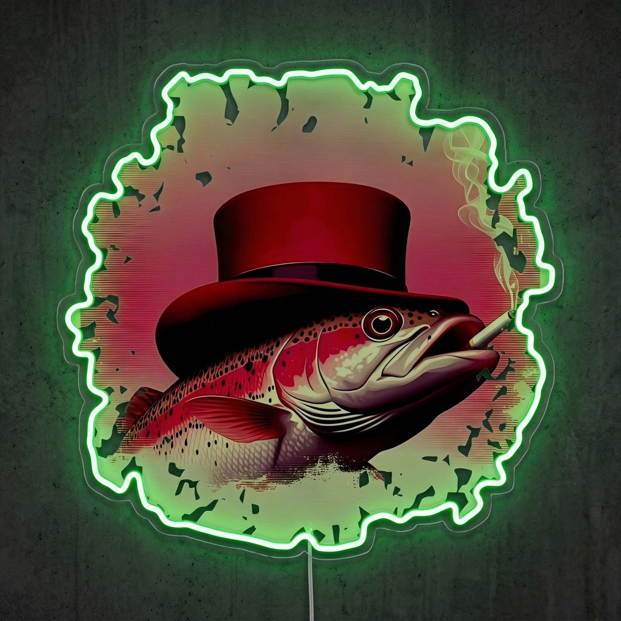 ShineNeon™ Lucky Top Hat Fish neon sign USB Power - LED neon sign view 9