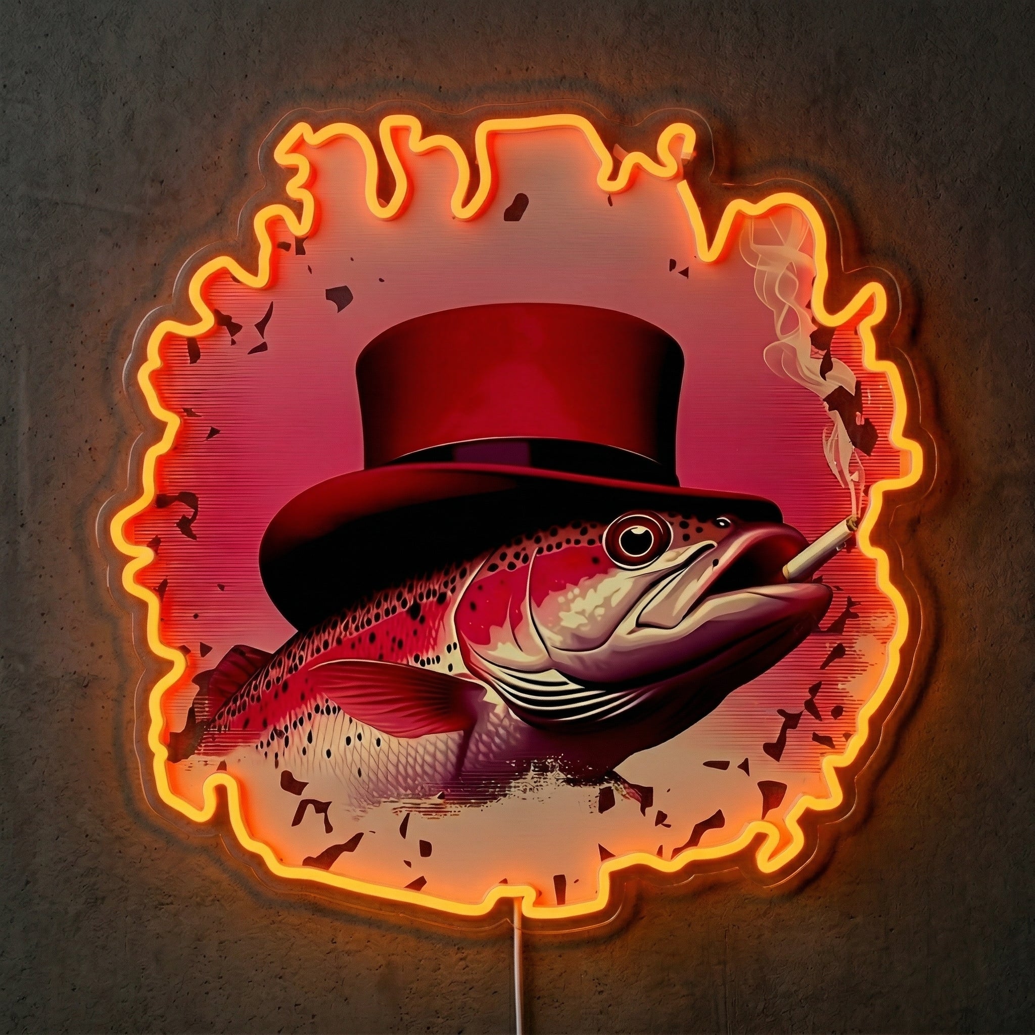 ShineNeon™ Lucky Top Hat Fish neon sign USB Power - LED neon sign view 5