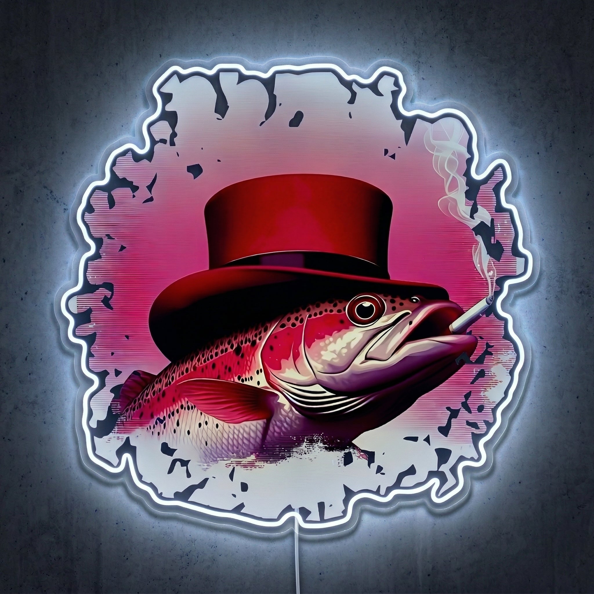 ShineNeon™ Lucky Top Hat Fish neon sign USB Power - LED neon sign view 7