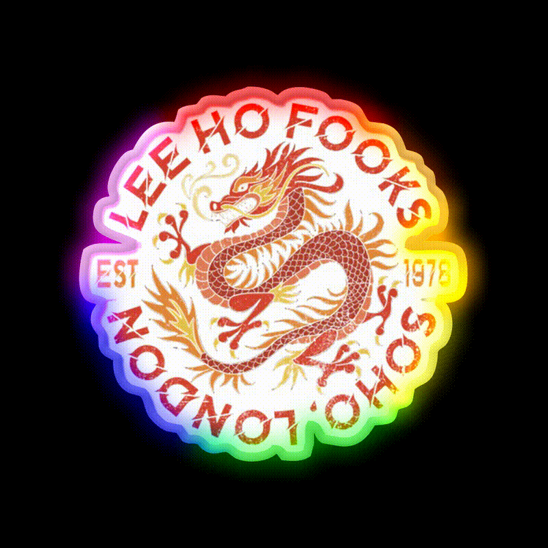90S China Restaurent Asian Cultural Led Neon Sign Rgb Color - LED neon sign close-up detail
