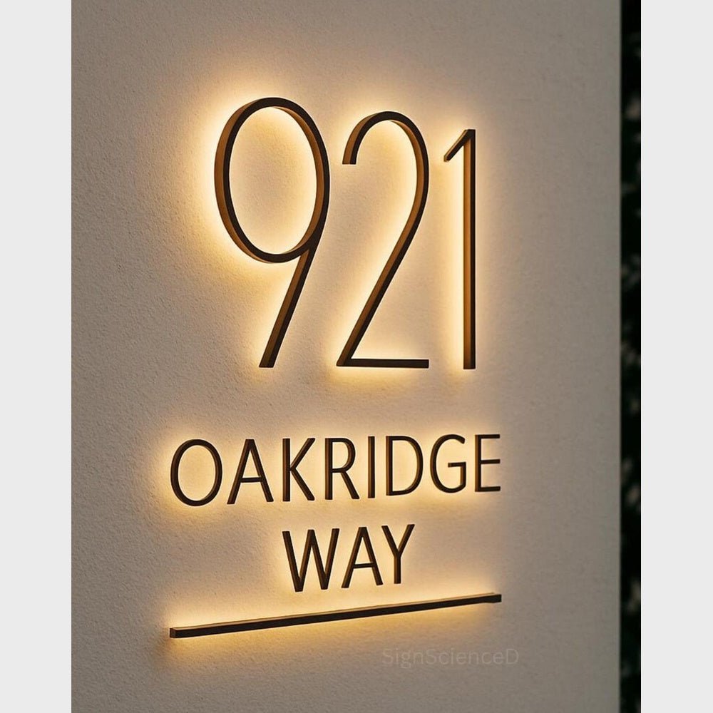 921 Oakridge Way 3D Backlit Channel Letters Led Light Sign - Shineneon