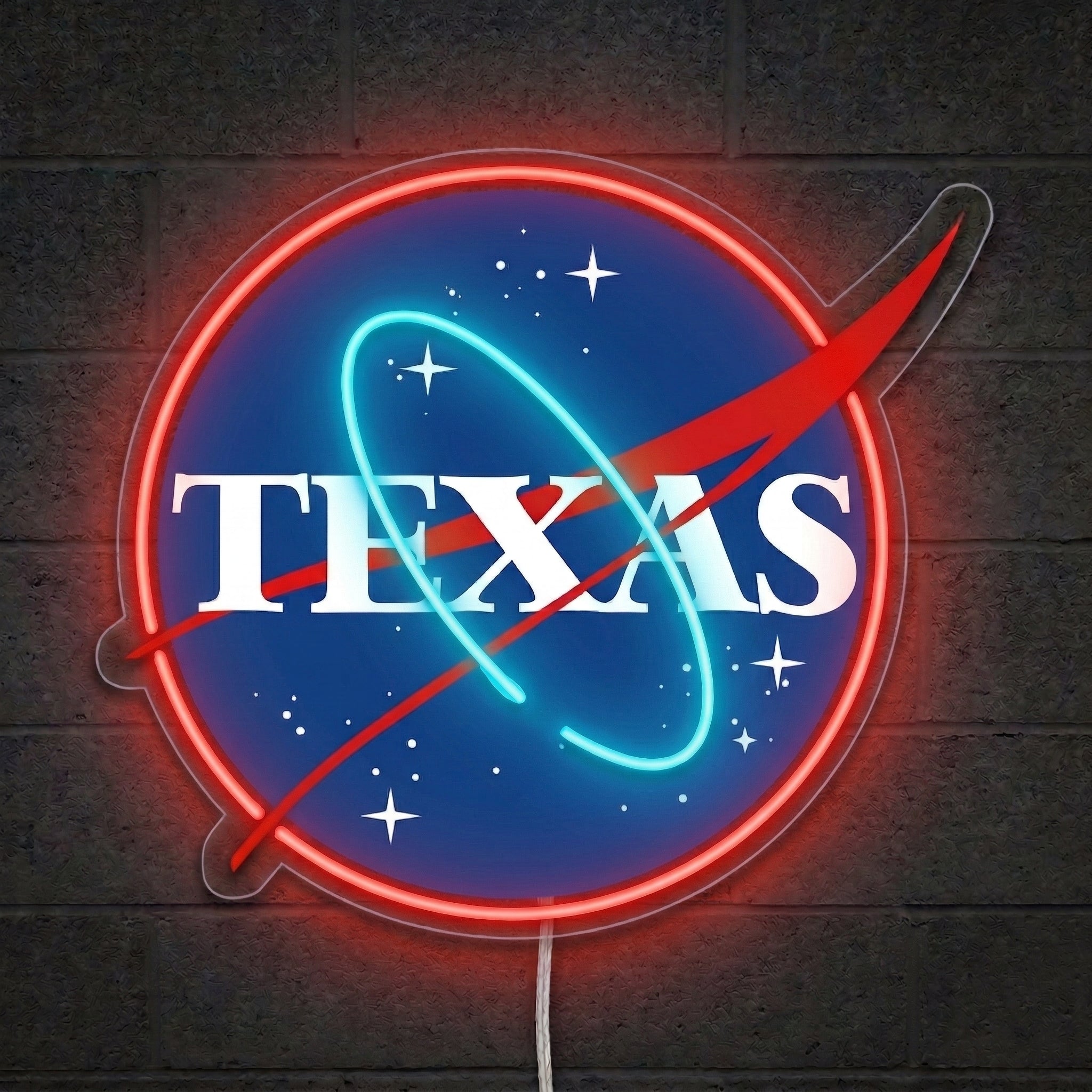 ShineNeon™ Texas Space NASA Style LED Neon Sign Home Wall Art USB Powered