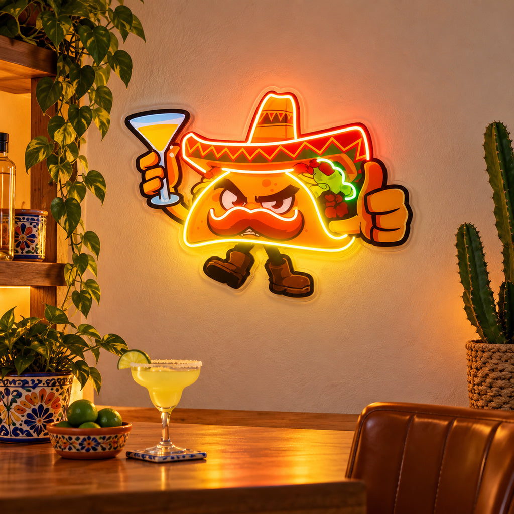 Angry Taco Character LED Neon Sign image 2