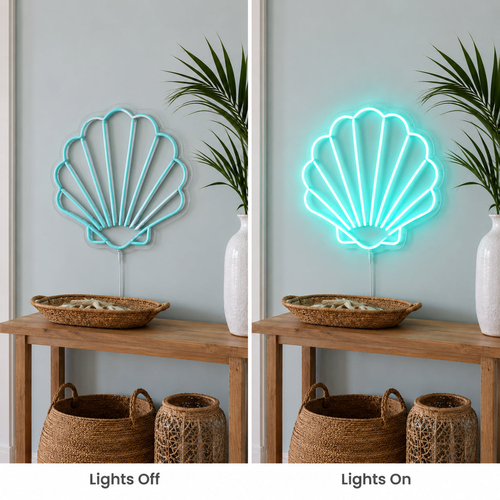 Aqua Seashell LED Neon Sign indoor scene
