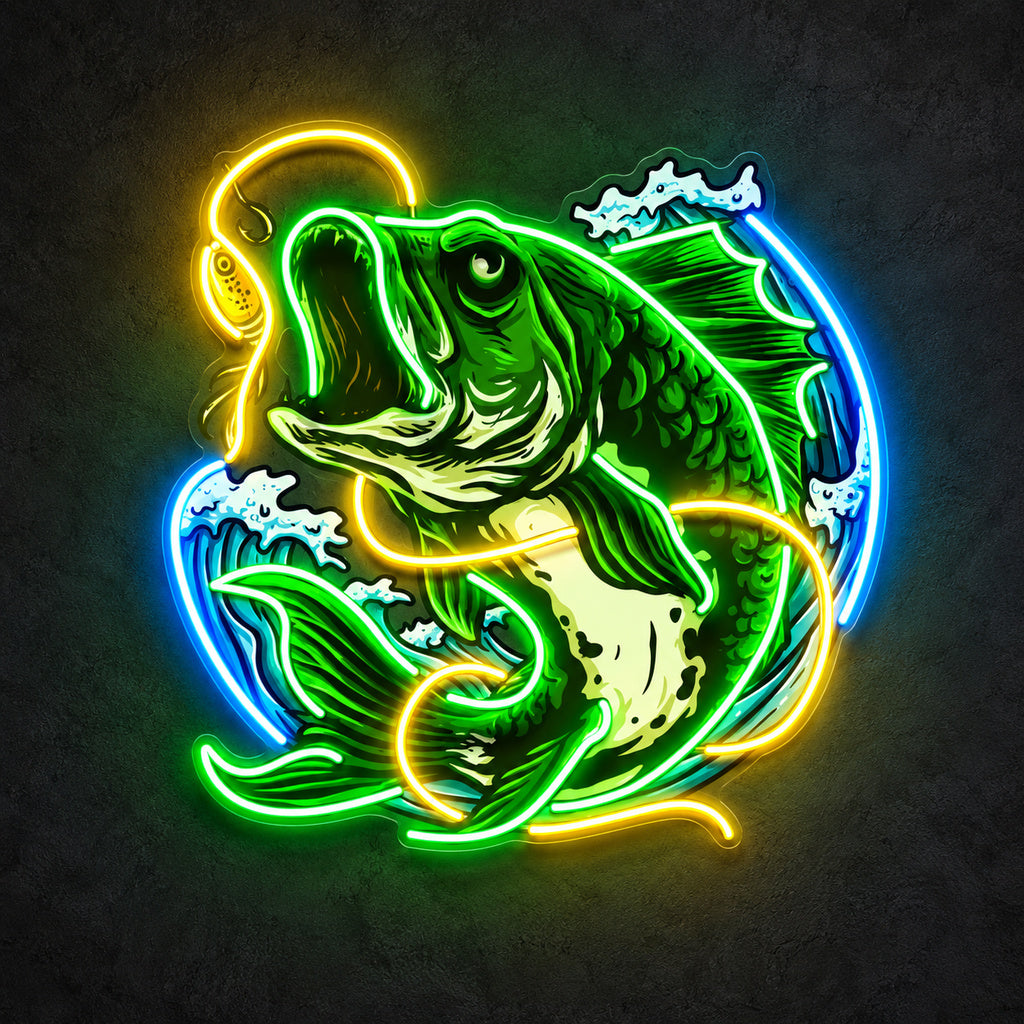 Bass Fish Biting Lure LED Neon Sign main product image