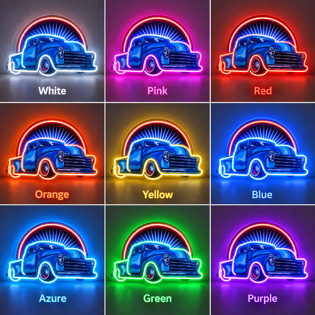Blue Classic Truck Sunset LED Neon Sign image 4