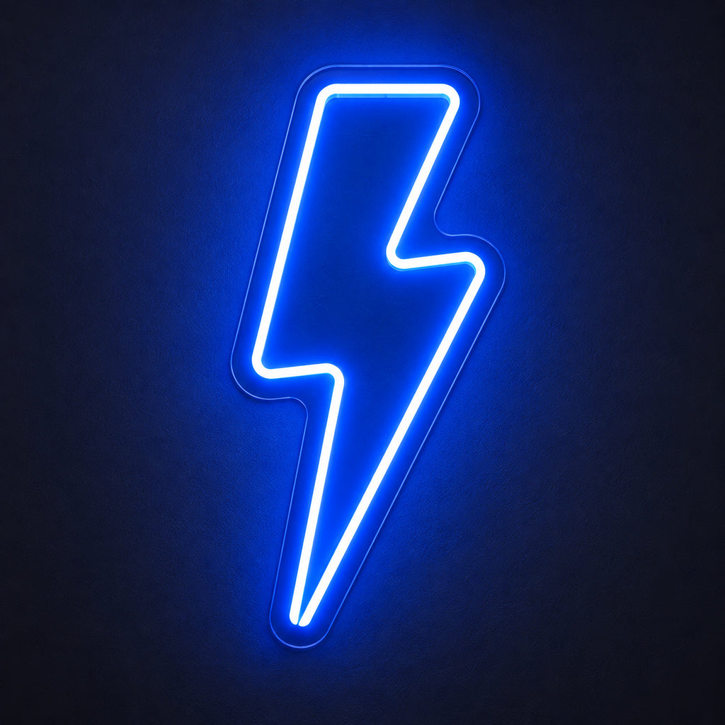 Blue Lightning Bolt LED Neon Sign image 1