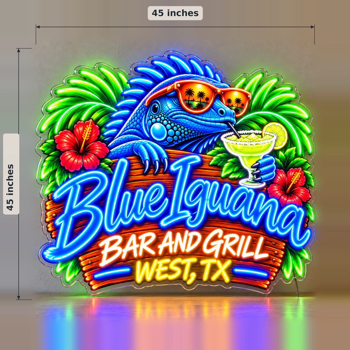 Design 2 Blue Iguana Bar and Grill Custom LED Neon Sign