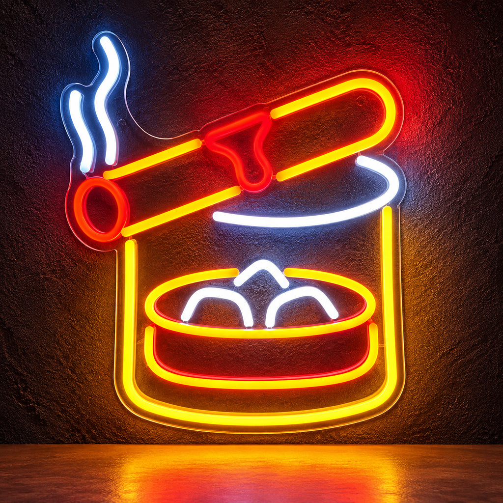 Cigar Ashtray And Cigarette LED Neon Sign image 1