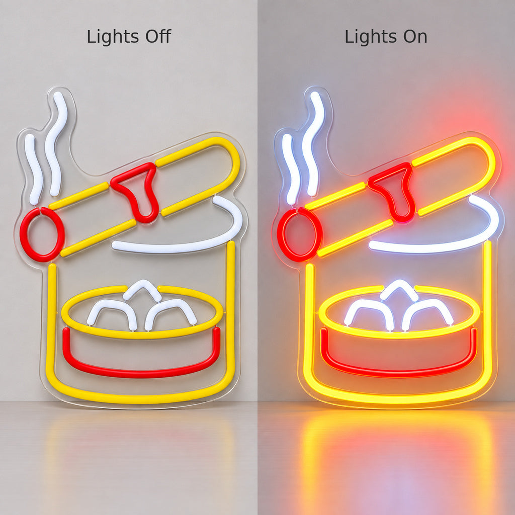 Cigar Ashtray And Cigarette LED Neon Sign image 3