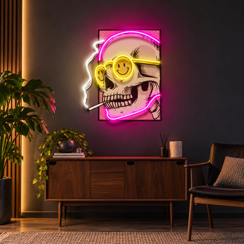Cigarette Skull LED Neon Sign image 2