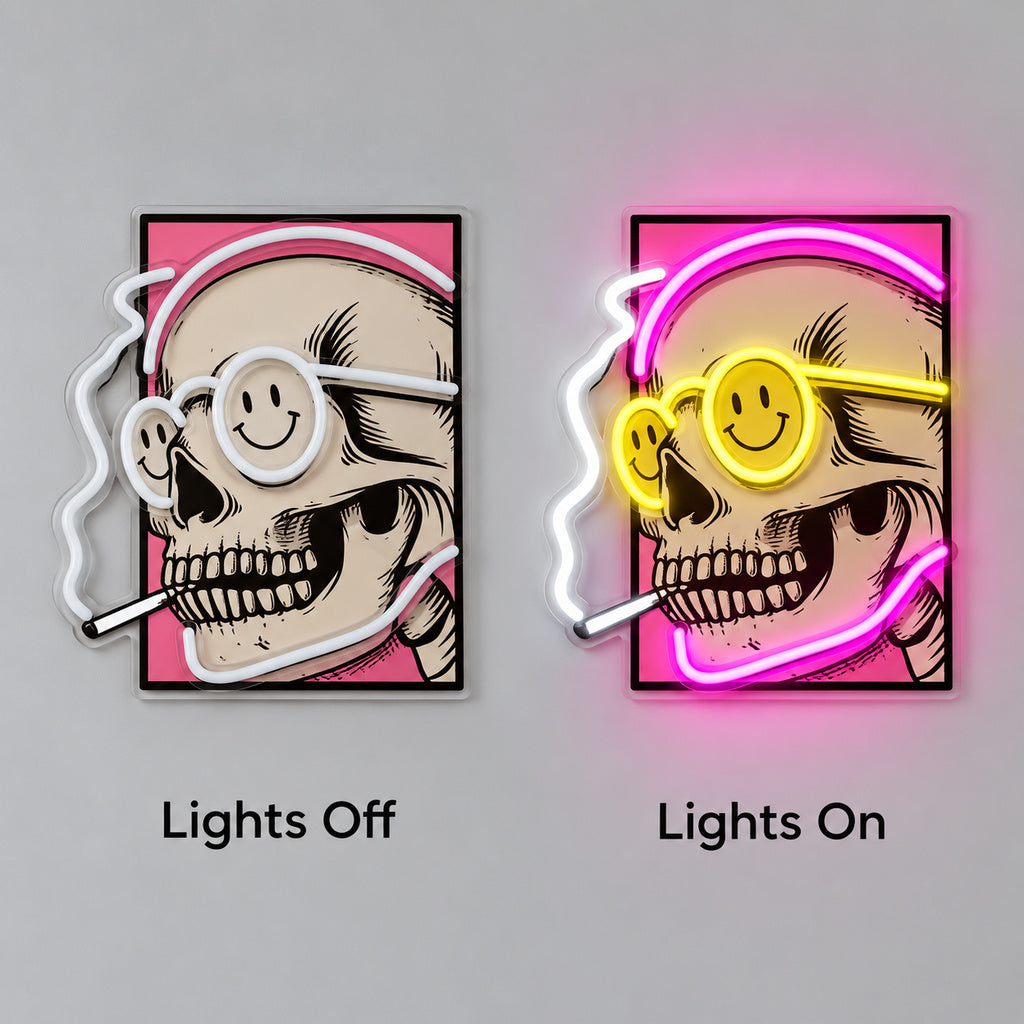 Cigarette Skull LED Neon Sign image 3