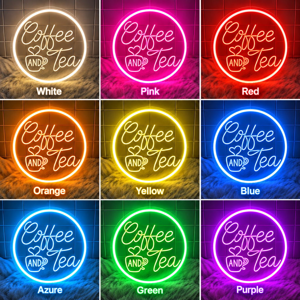 Coffee And Tea Circle LED Neon Sign image 4
